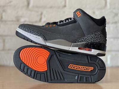 Nike Air Jordan 3 Retro Fear Pack Grey Orange Shoes CT8532-080 Men Size 9.5 New