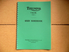 TRIUMPH TRW 500 SIDEVALVE TWIN WD MOTORCYCLE USER HAND BOOK/SERVICE BOOK.