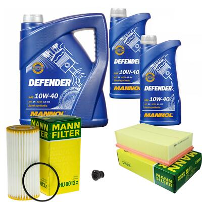 MANN Inspektionspaket 7 L MANNOL Defender 10W-40 für Audi A3 Sportback 1.8 TFSI