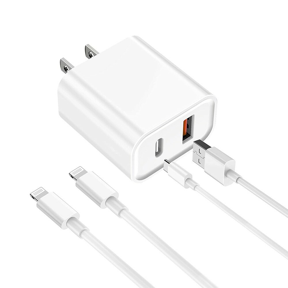 20W Dual Port Fast Charger for iPhone with Type-C and USB-A Data Sync-image