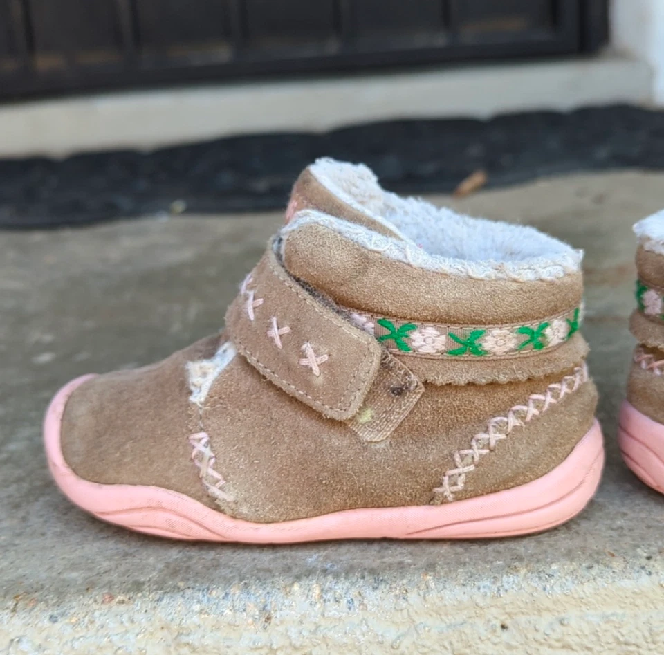 Sapatos infantis Pediped Grip n' Go Rosa cano alto, tamanho 6-6.5 - Imagem 4 de 4