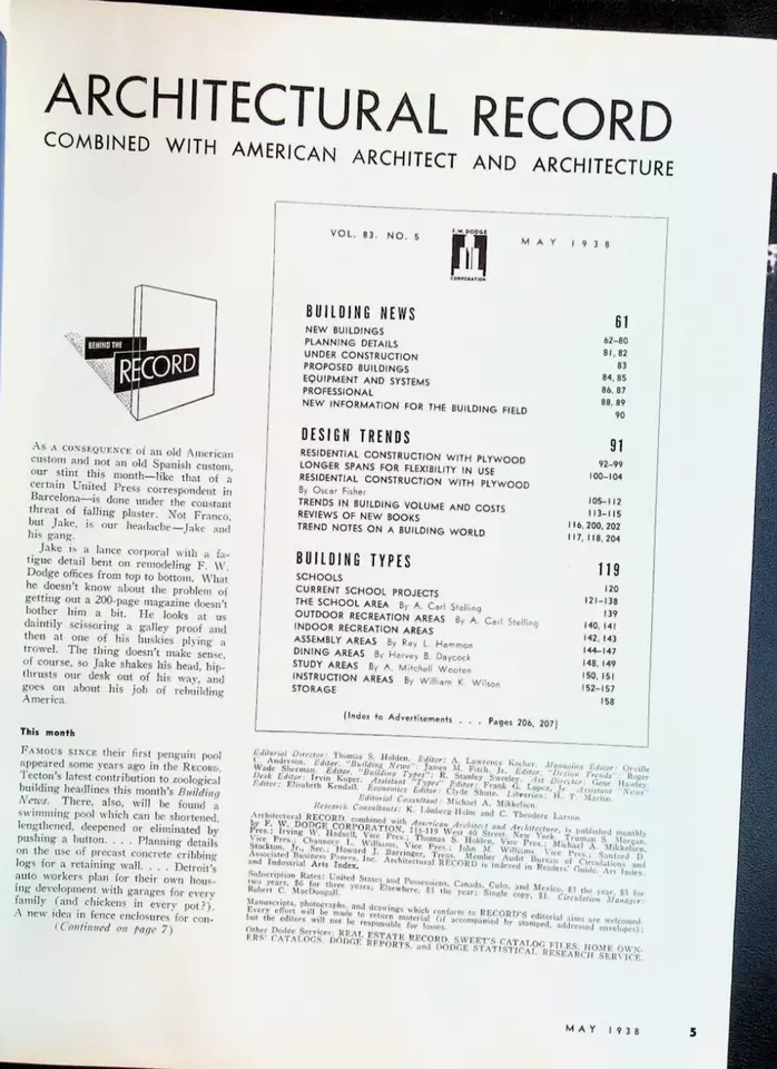 Architectural Record May 1938 School Projects Dining Instruction Assembly Study - Image 2 of 3