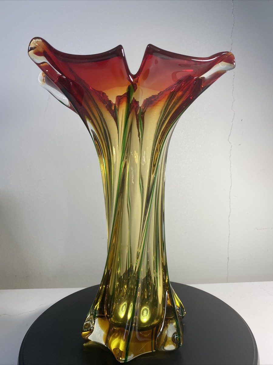 Murano Glass Vase Vintage MCM Stretch | eBay