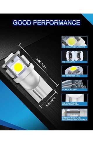 Marsauto 194 LED Light Bulb 6000K 168 T10 2825 5SMD LED Replacement Bulbs - Picture 3 of 6
