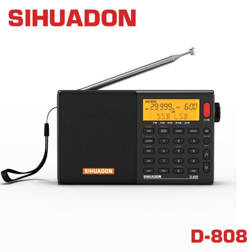 SIHUADON D808 Portable Radio FM /SW/MW/LW/SSB RDS Digital Shortwave Receiver US