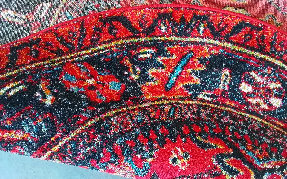 RED / MULTI 5'-3" x 5'-3" Flaw in Rug, Reduced Price 1172771787 VTH211A-5R - Image 3 of 4