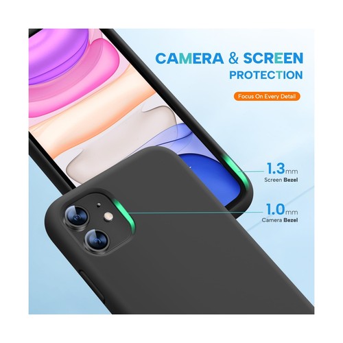 Miracase Designed for iPhone 11 Phone Case, with Screen Protector, Liquid Sil... - Zdjęcie 6 z 7