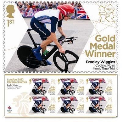 GB Olympic Gold Medal Bradley Wiggins Cycling Road miniature sheet MNH 2012 