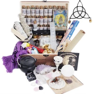 Witchcraft Kit w/ Apothecary Witch Supplies Crystals Altar Alter Wicca USA MADE