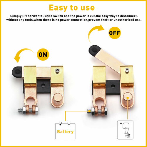 Battery Isolator Switch Disconnect Power Cut Off Kill for Car Vehicle RV Auto US - Picture 6 of 13