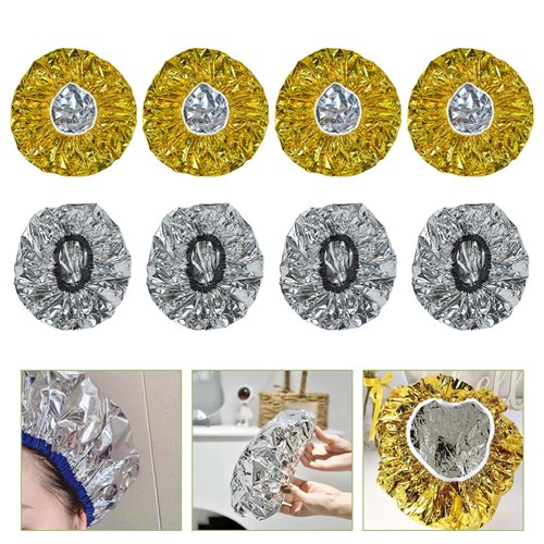 8pcs Hair Dye Caps Processing Caps Hair Tin Foil Caps Waterproof Bath Caps - Picture 2 of 12