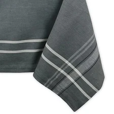 DII Chambray French Stripe Tablecloth 60" x 84" – Gray, CAMZ35997, New