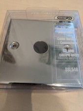 Polished Chrome Cable Flex Outlet Plate 20A DSL546 - Towel Rail faceplate