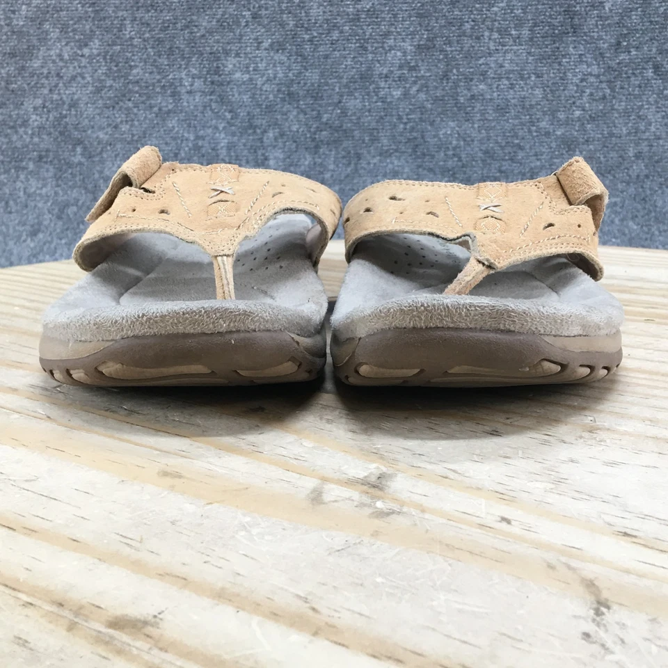 Earth Origins Sandals Womens 9 Wide Tan Sara Thong Leather Toe Post Slip On - Image 3 of 4