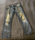 Rock Revival Men’s Relaxed Straight Jeans Medium Wash Blue Distressed Logo — photo 1
