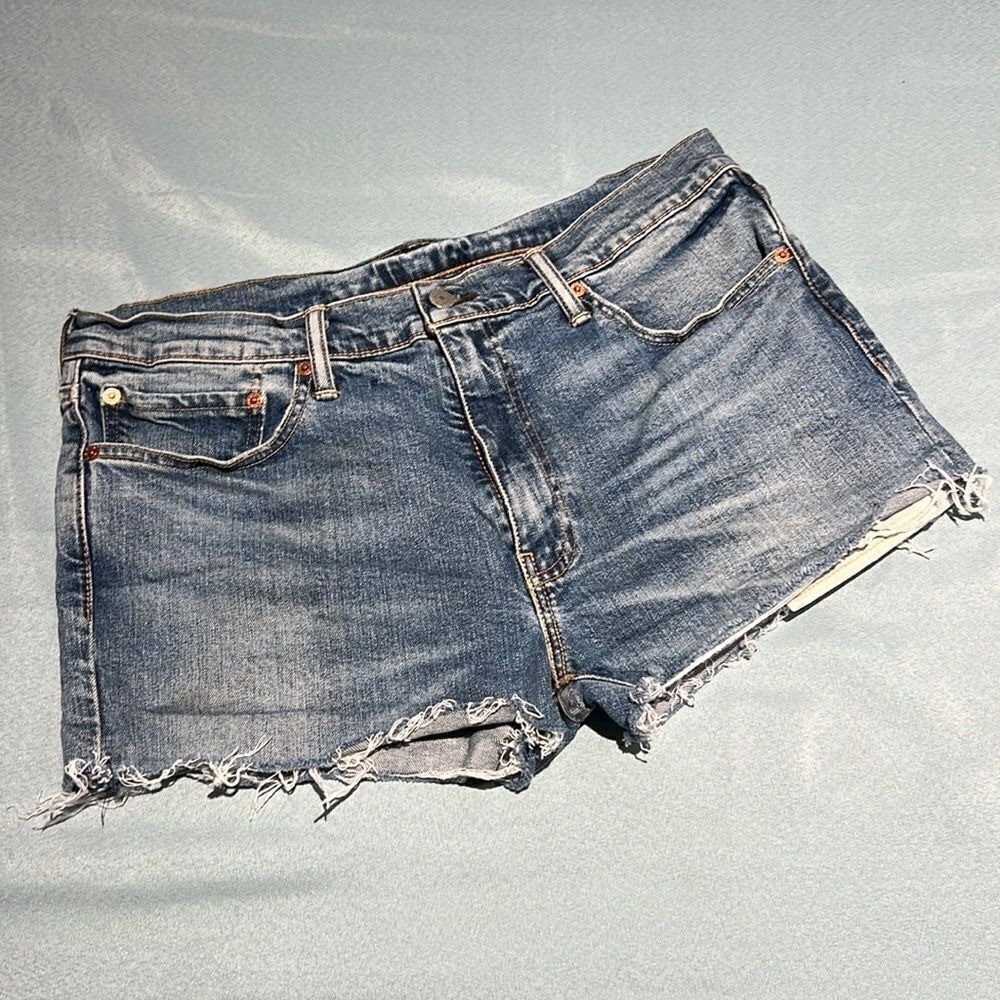 Levi's 511 Distressed Denim Cutoff Jean Shorts Size 10 thumbnail 2