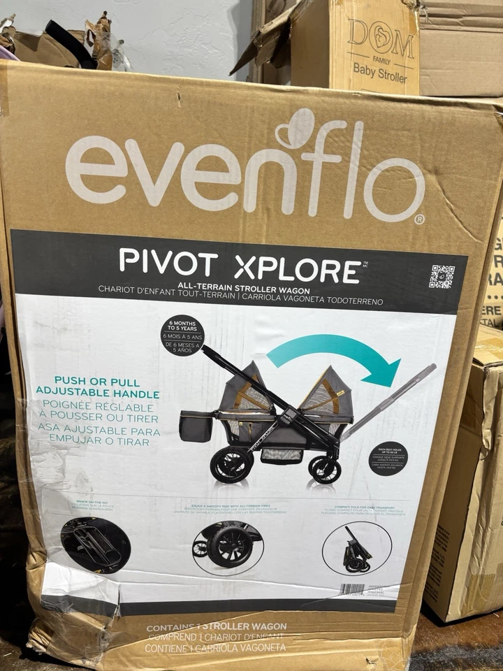 Evenflo Pivot Xplore All-Terrain Double Stroller Wagon - Adventurer Gray  - Image 2 of 4