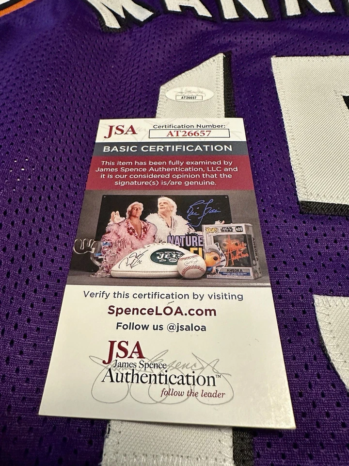 Camiseta de baloncesto firmada por Danny Manning de los Phoenix Suns. Certificado JSA Foto 4 de 4