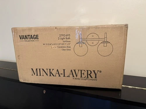 FAST SHIP! Minka-Lavery 2792-695 Auresa Vanity Light Vantage Fixture Soft Brass - Picture 4 of 4