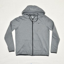 Nike Dri Fit Women Full Zip Jacket Active Therma Fit Polyester Gray Size L STAIN