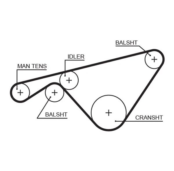 TIMING BELT 5463XS FOR PORSCHE M44.12/11 2.7L M44.44/43/41 3.0L M44.52/50 2.5L - Image 2 of 4