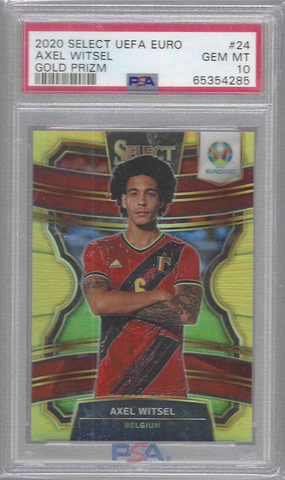 AXEL WITSEL 2020 PANINI SELECT UEFA EURO GOLD PRIZM #D 04/10 PSA 10 GEM POP 1/1