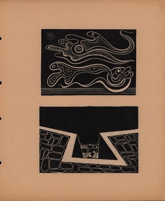 Prussia, Untitled. (Circa 1930). 2 Original Linocuts.