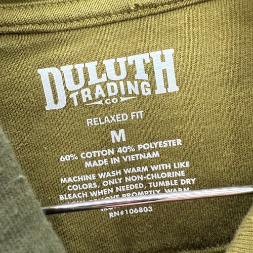 Duluth Trading Co Mens Hoodie Relaxed Fit Olive Green Pullover Sweatshirt Medium - Picture 5 of 6