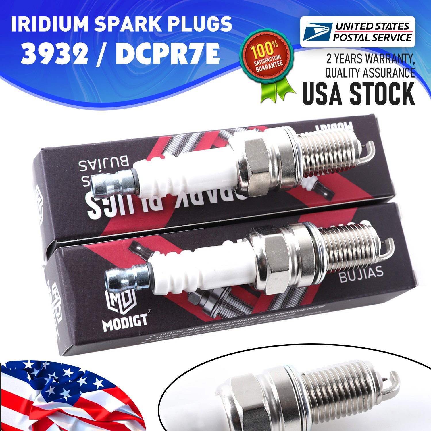 4 Pcs 3932 For Harley Davidson spark plugs 1999 to present DCPR7E 6R12 Pair
