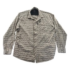 Wrangler ATG Men Shirt 2XL Beigge Plaid Long Sleeve Outdoor Top Button Up Casual