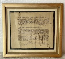 FRAMED SIGNED REVOLUTIONARY WAR 1783 MILITIA ORDER TAX PAYMENT FROM CONNECTICUT