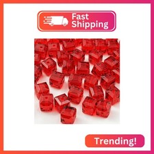 Honkoolly 100pcs 6mm Crystal Glass Cube Beads Square Glass Beads Crystal Spacer