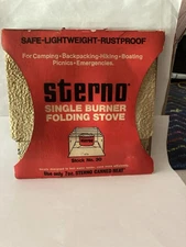 Vintage Sterno Single Burner Folding Stove No.30 Camping Hiking Original Package