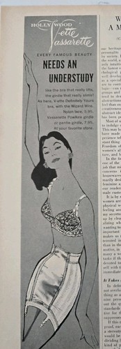 1957 Hollywood V-ette Vassarette Girdle BH Need Understudy Vintage ad