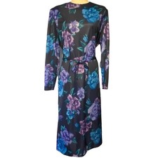 Vintage Nancy II Floral Midi Dress Purple Blue Grunge Cottagecore Goth Romantic