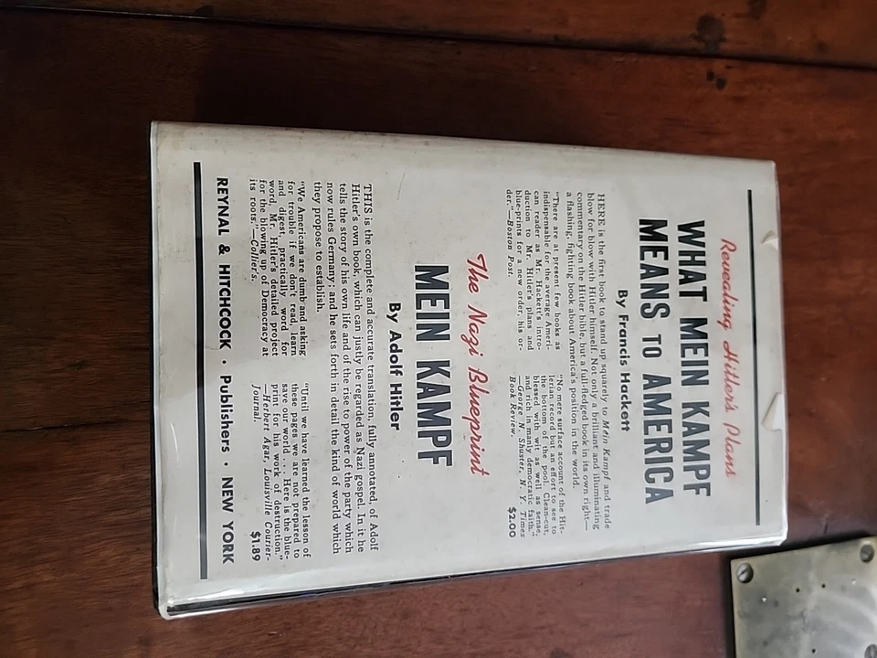 1941 My New Order Adolf Hitler Reynal & Book Hitchcock Dust Cover First Ed. Foto 4 de 4