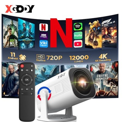 XGODY Beamer Smart 5G Mini Projektor 4K UHD WiFi Bluetooth Android TV Heimkino