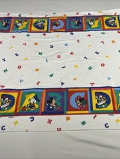 Vintage Disney Baby Blanket Mickey Minnie Donald Goofy Alphabet ABC Terry Cloth