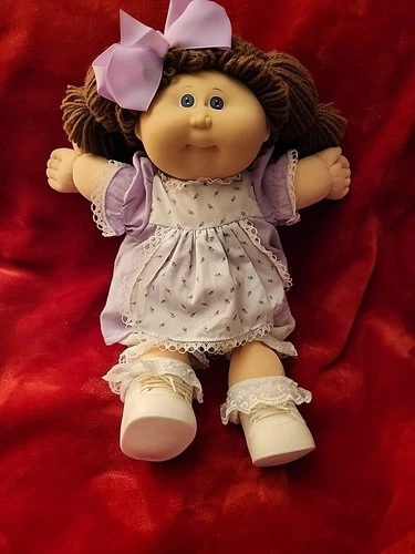 Vintage Cabbage Patch Kids Doll HM1 HTF Brown Hair Lavender Eyes KT Factory
