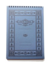 Spiral Notebook Blue Note Pad Made in Italy Lined Ruled Vintage A5 6x8 Journal