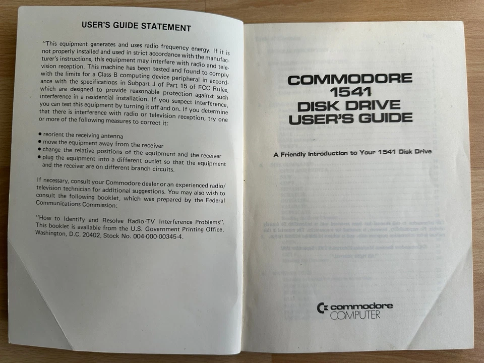 Commodore 1541 Disque Dur Manuel D'Utilisation, Anglais - Photo 3/4