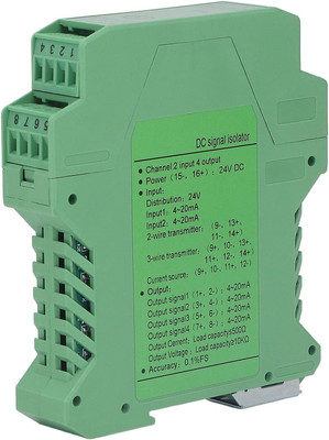 24V DC Signal Isolator, 2 in 4 Out 4-20Ma Power Splitter, PLC Detection DIN Rail