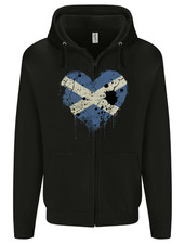 Love Flag Scotland Scottish Football Rugby Mens Zip Up Hoodie