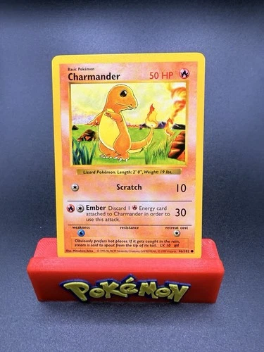 Shadowless Charmander 46/102 Base Set - Common Pokemon Card - NM-e