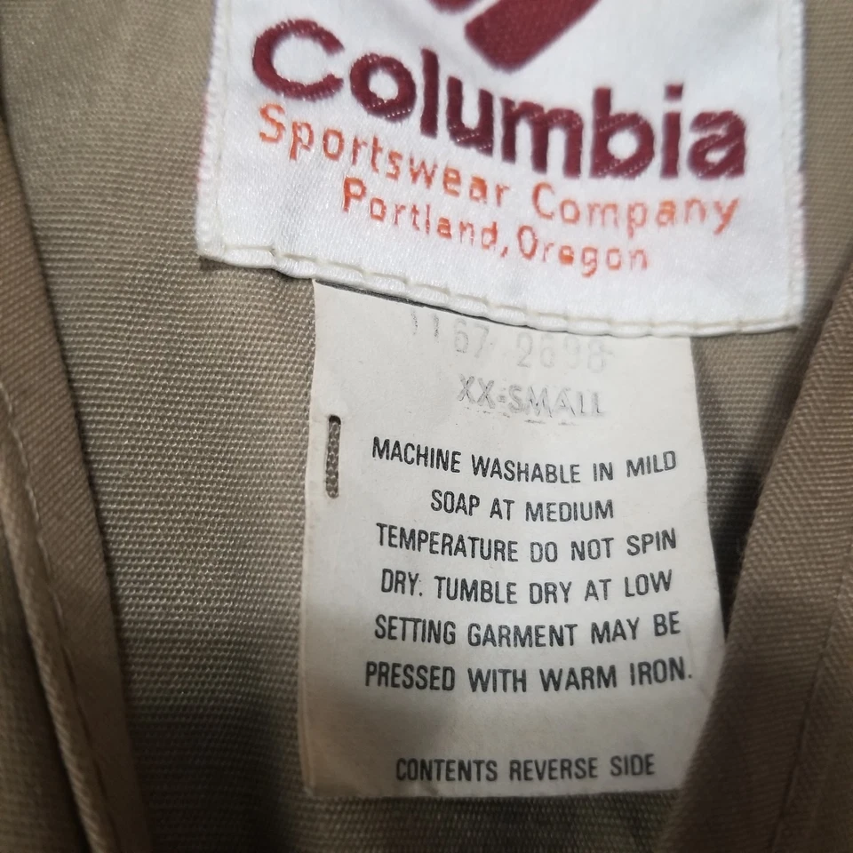 Colete de pesca com mosca vintage Columbia masculino marrom multi carga caça safári XX-pequeno - Imagem 2 de 4