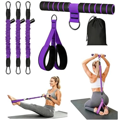 Pedal Resistance Bands with Handle,Upgraded Adjustable 3 Tube Multifunction