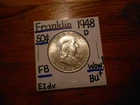 1948D silver Franklin Half Dollar BU+ BEAUTY!!! FBL!!! 1st Year of Issue!!!!