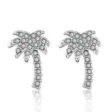 Buyless Fashion Girsl Palm Tree Hypoallergenic Stainless Steel Stud Earrings