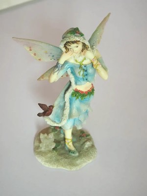 Faerie Glen Figur Hollishimmer Winterfee FG813 Munro 2003 Sammler Engel Elfe 16c