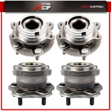 Set of 4 Front Rear Wheel Hub Bearing AWD For Nissan Murano 2015 2016 2017-2019